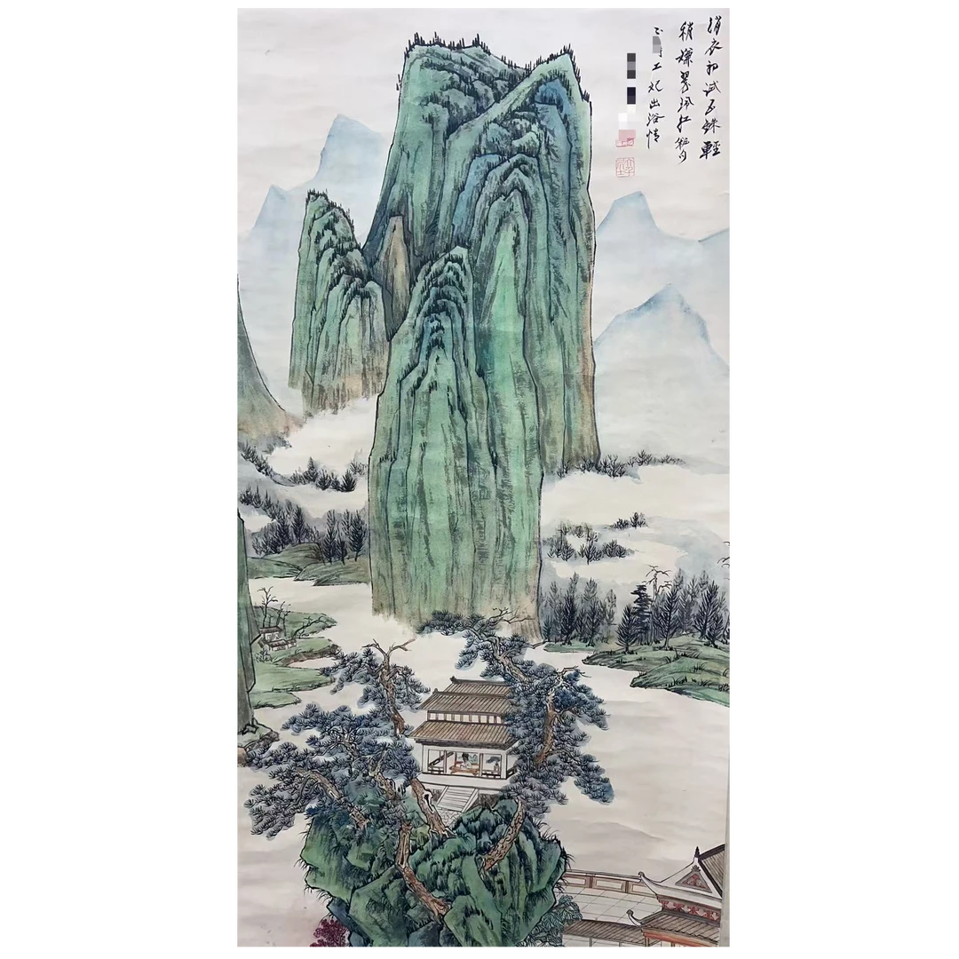 张老款 山水挂轴68×138约8.4平尺