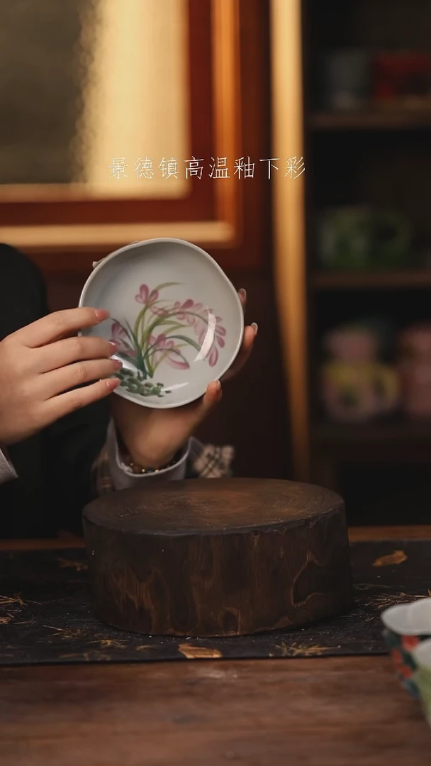 陶瓷 景德镇高温釉下手绘陶瓷@L330@