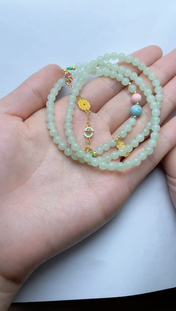 【闪购商品】和田玉颈饰银S925镶嵌万能链kk