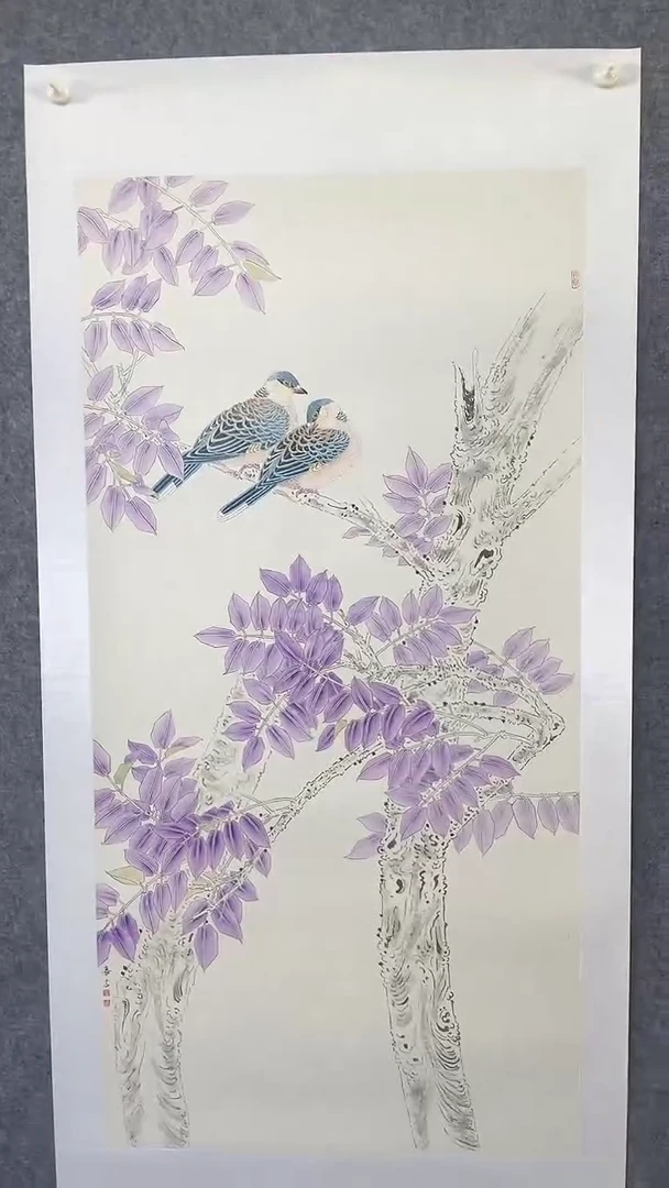国画gxz老师八平尺花鸟画作品一幅