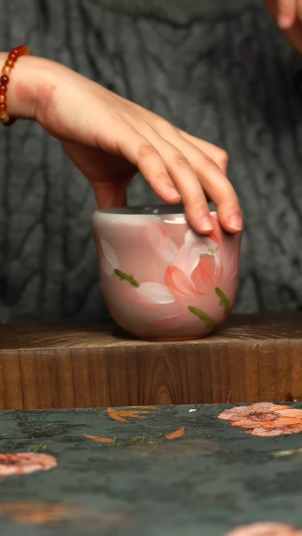 杯釉下彩手工手绘同款陶器