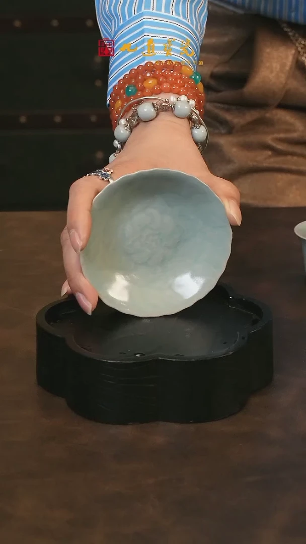 【闪购商品】W宝丰宋官窑原产地汝瓷花口碟