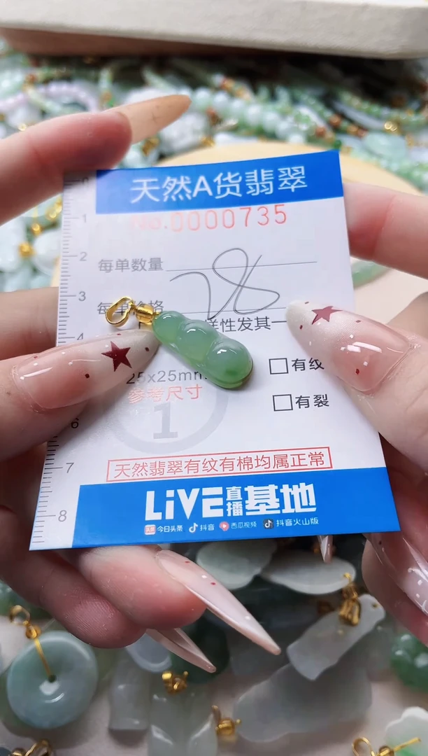 颈饰未镶嵌翡翠净货挂件-0735