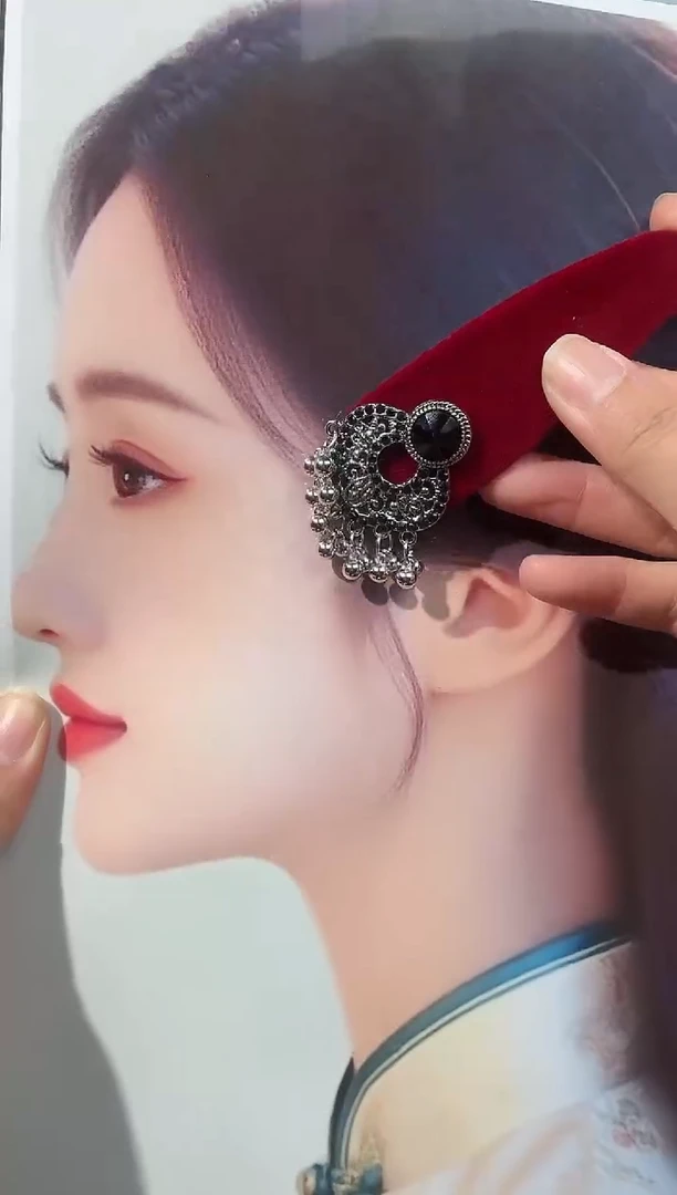 铜合金仿珍珠007新款重工流苏发夹正夹1对