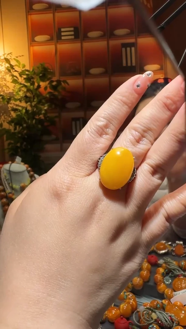 蜜蜡颈饰银S925镶嵌3020天然蜜蜡珠宝奇石全都保真