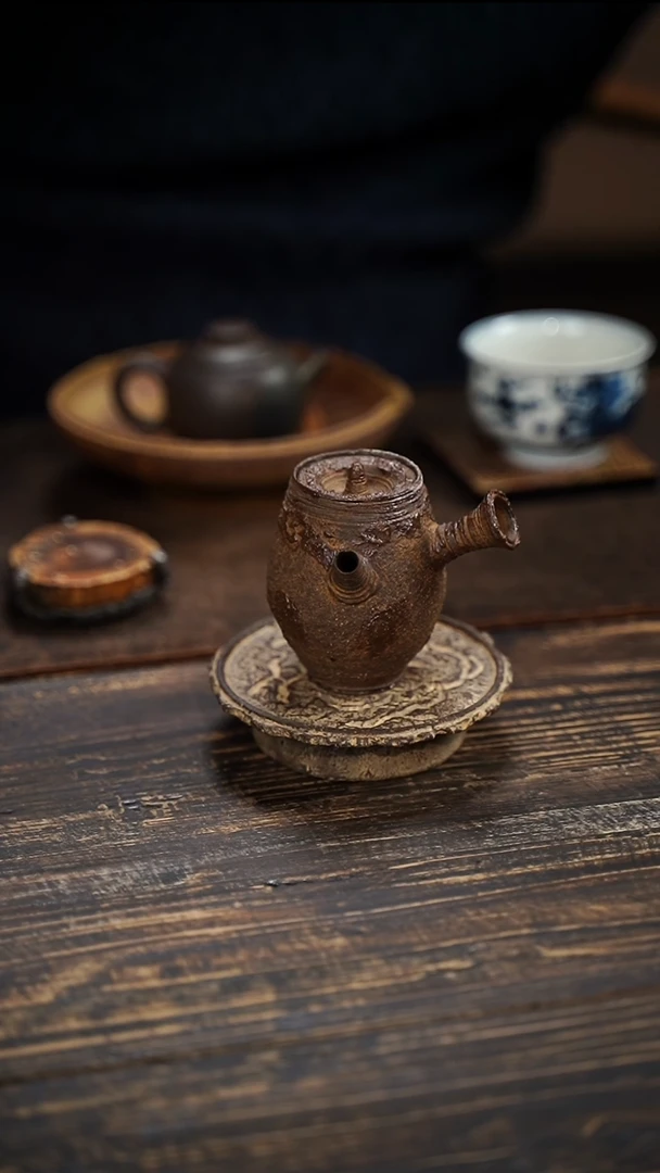 全手工制作 南蛮 橄榄 侧把壶  120cc