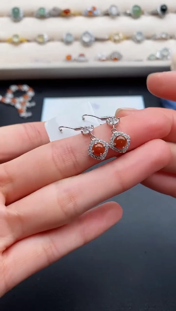 银S925镶嵌戒指翡翠缅甸天然A货翡翠22  6-