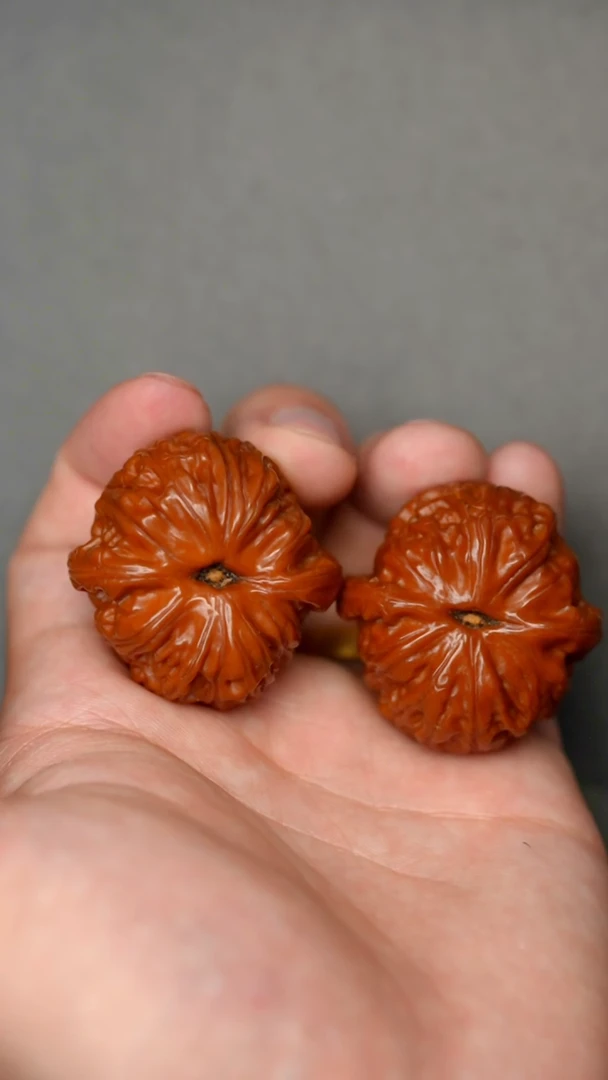 文玩核桃把件红核桃乾隆磨36