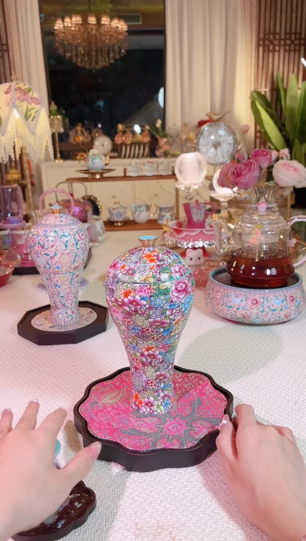 如意芳菲---美人瓶茶具--如图