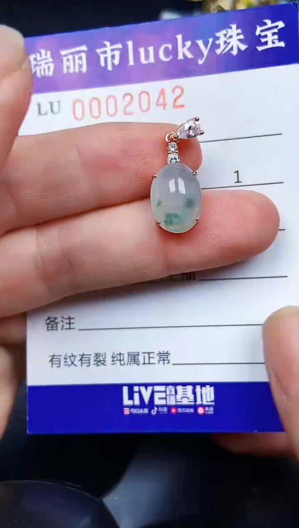 翡翠银S925镶嵌颈饰2042