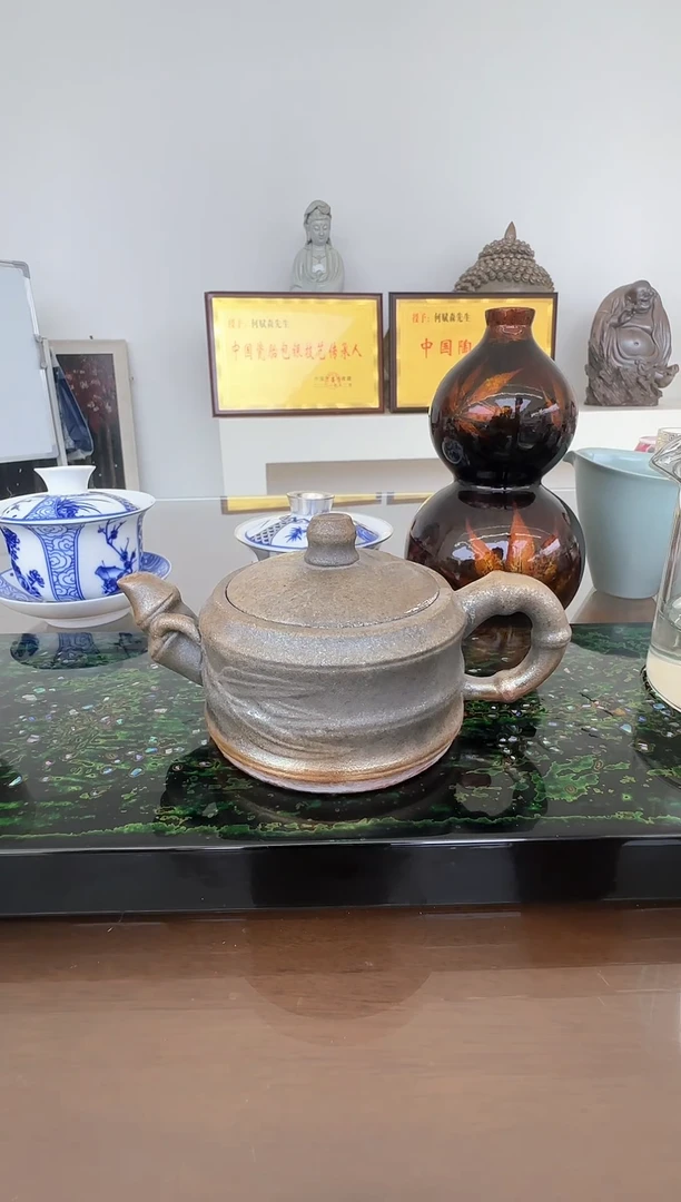 何赋森甄选——柴烧竹节壶