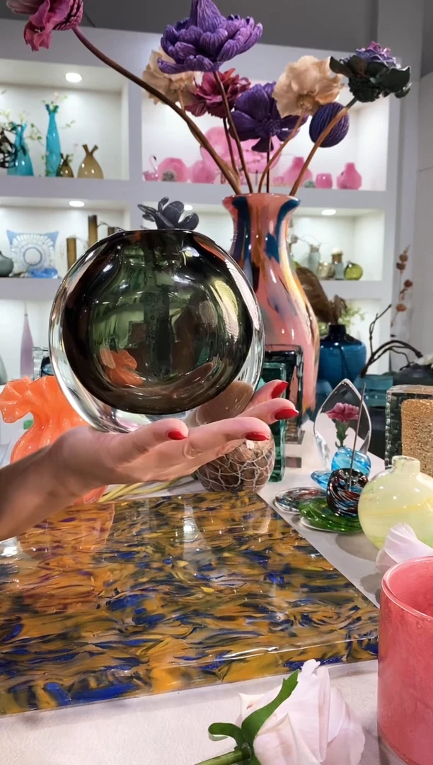 慕忆家手作琉璃花瓶微瑕
