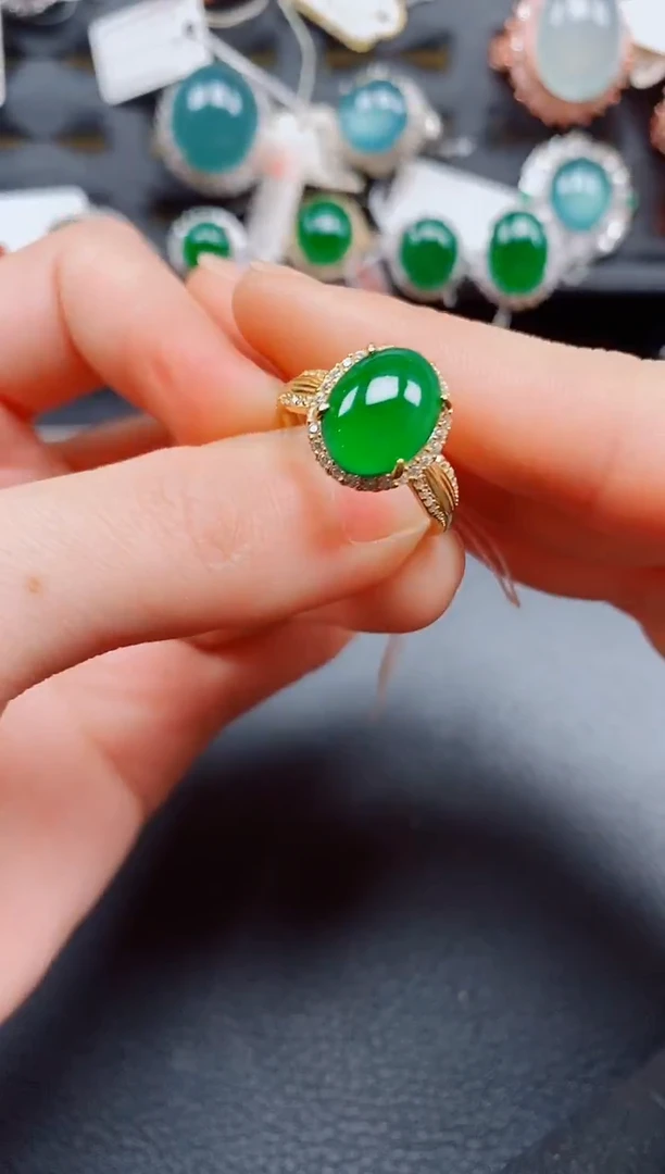 银S925镶嵌戒指翡翠翡翠