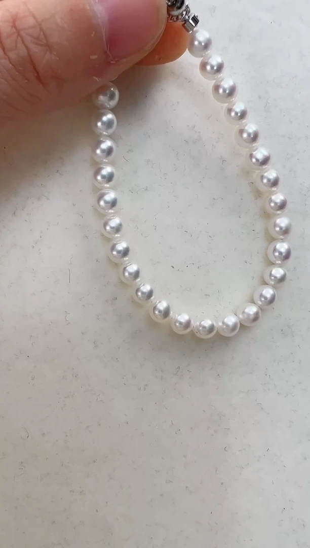 【闪购商品】拼合珍珠（马贝珠）手链银S925镶嵌5-6手链；