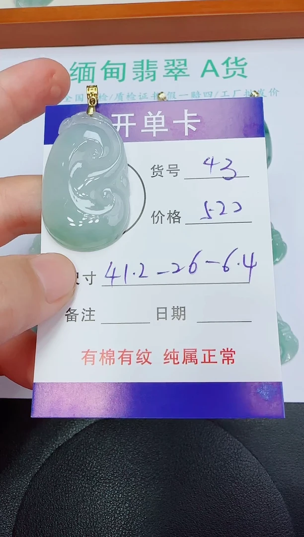 翡翠未镶嵌吊坠(赠链)43