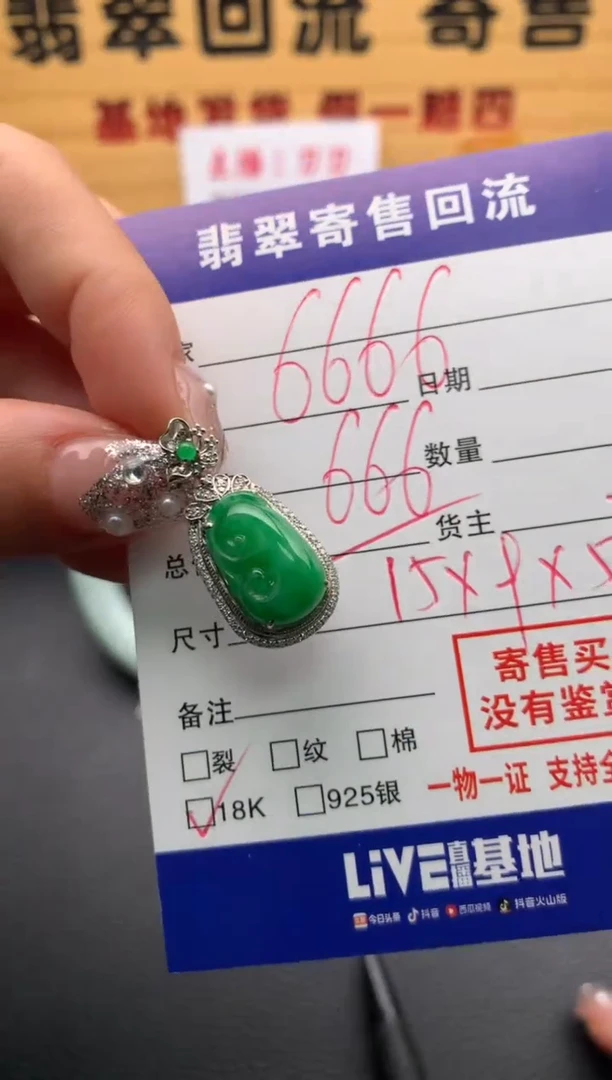 【闪购商品】翡翠颈饰18K金镶嵌21012368