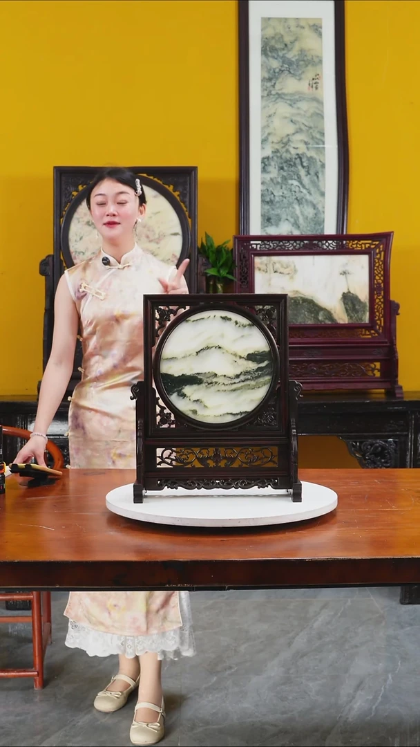 石材天然大理石画摆件