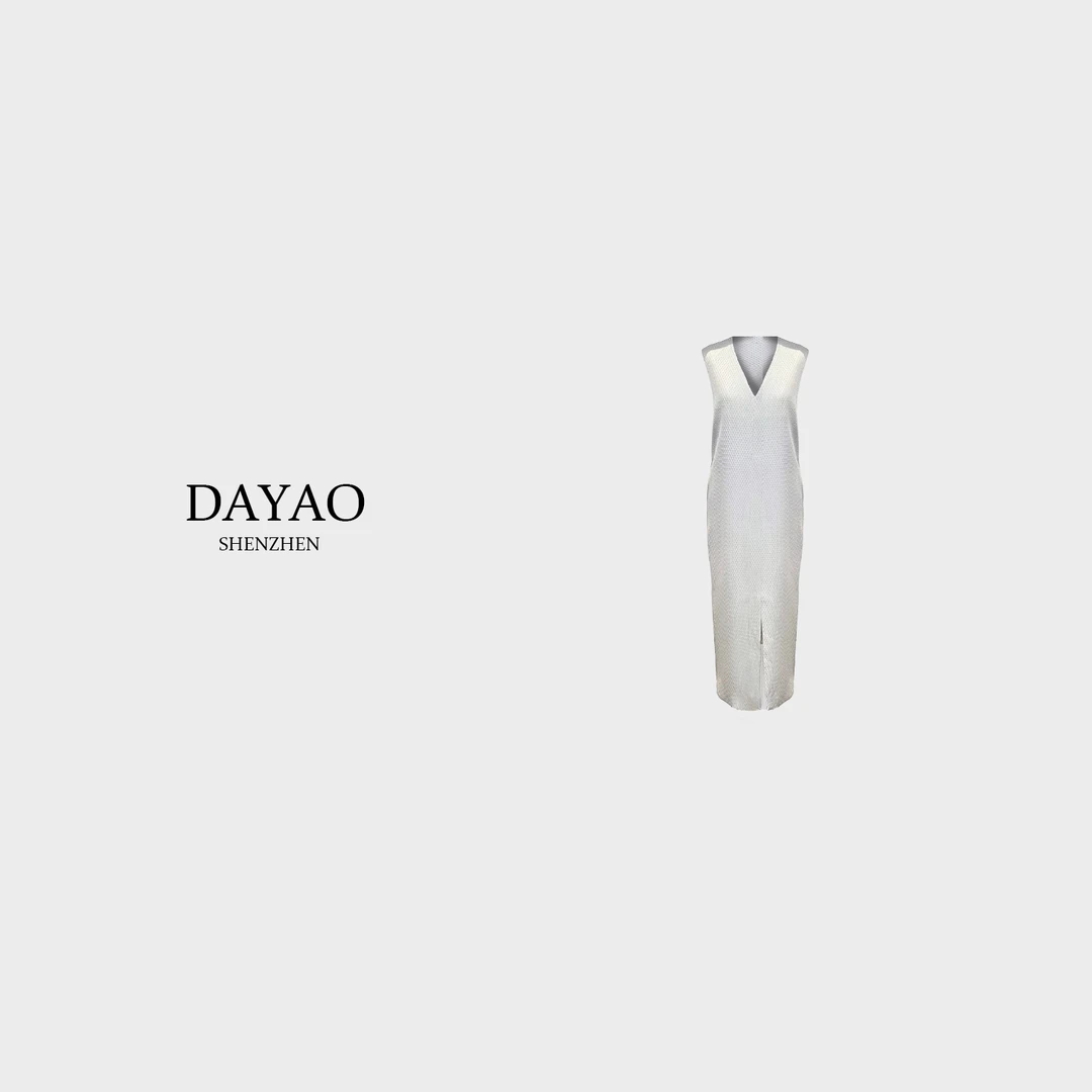 「DAYAO」24时尚名媛显瘦百搭气质纹连衣裙高端女装WY24239