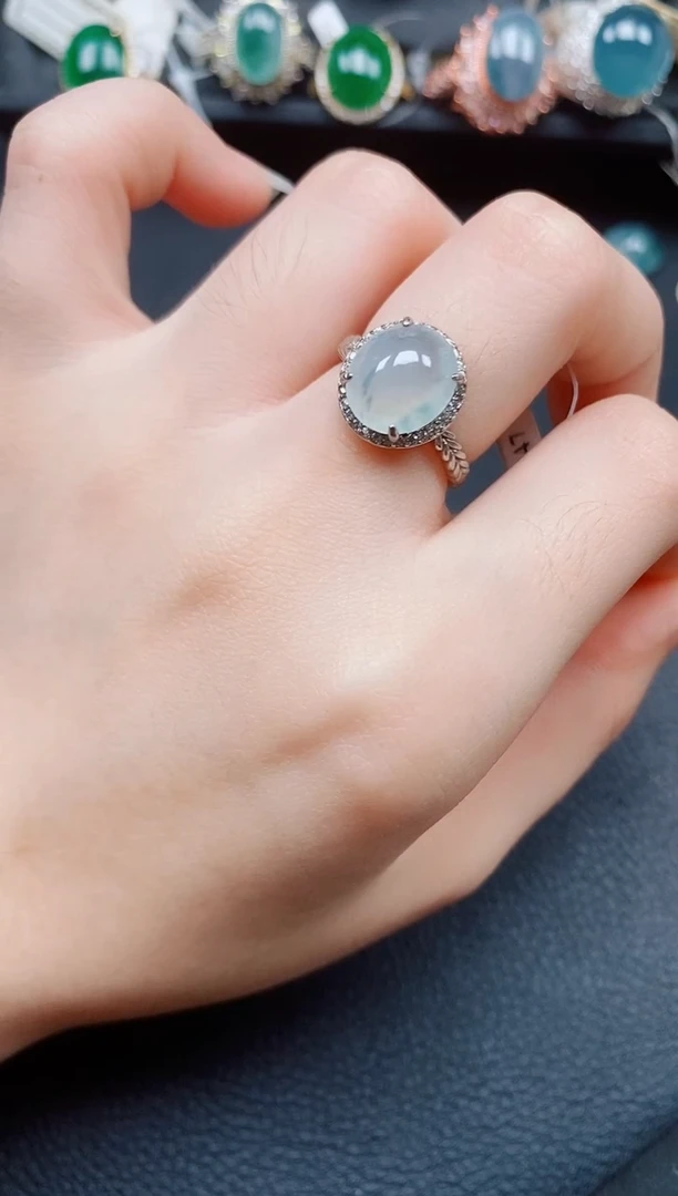 银S925镶嵌戒指翡翠翡翠