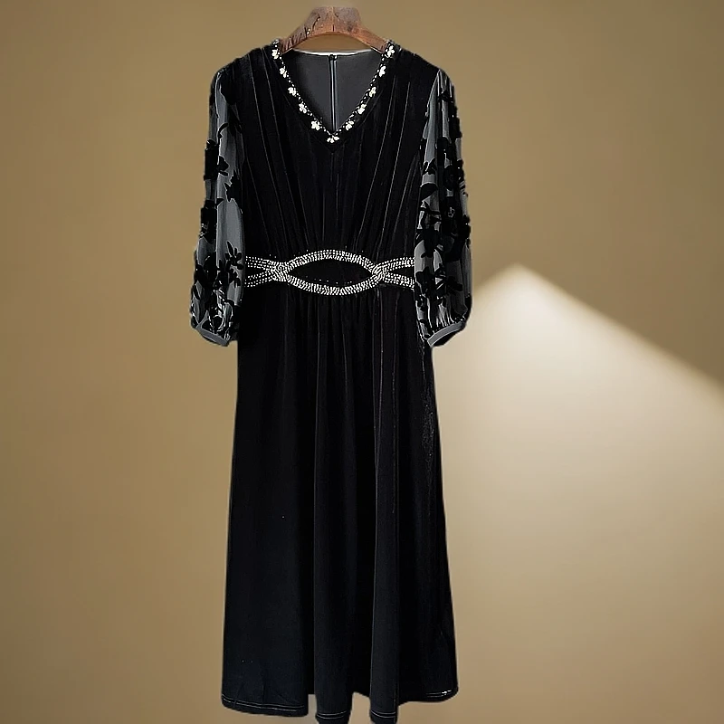 246028连衣裙轻奢气质女装显瘦遮肚子妈妈装上档次时尚收腰优雅