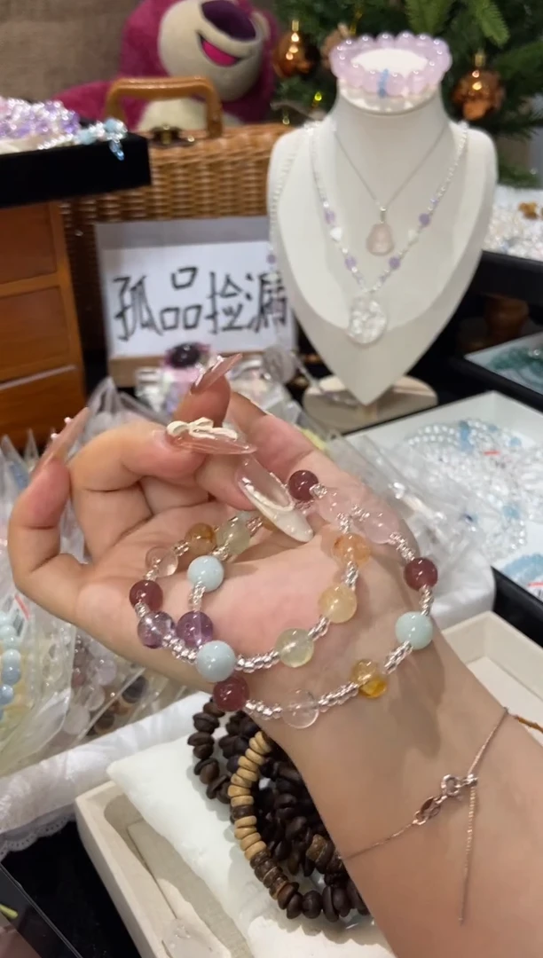 水晶手串未镶嵌孤品捡漏均匀瑕疵介意勿拍