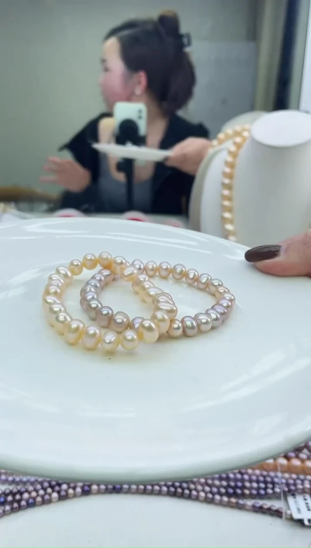 未镶嵌手链淡水珍珠中国红手链