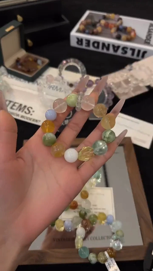 未镶嵌手链水晶多宝x2966