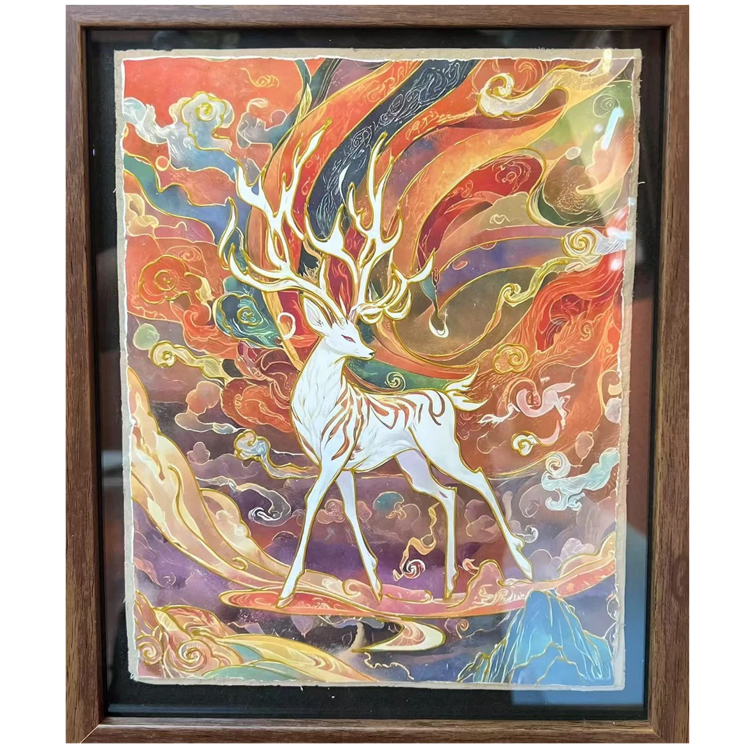 中国画都/丁松杰/甄选国画系列/绘画作品  九色鹿