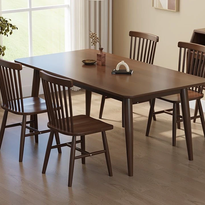 【爆款首推】实木餐桌小户型新中式饭桌客厅长方形桌简约餐桌椅组合