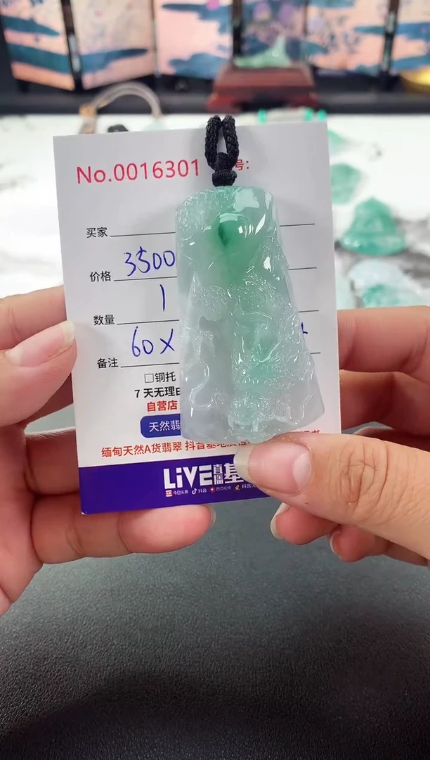 颈饰未镶嵌翡翠龙牌