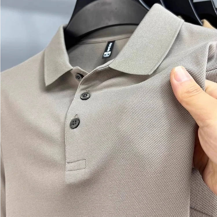 BOY NORMAN高端男士纯棉短袖polo衫夏季丝光棉纯色商务翻领t恤衫