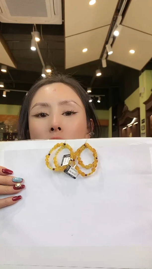 【闪购商品】琥珀耳饰未镶嵌多样性发一