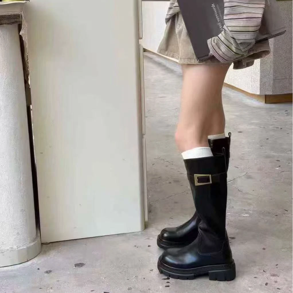 【保国女鞋】韩版秀气舒适单里骑士长靴（796）