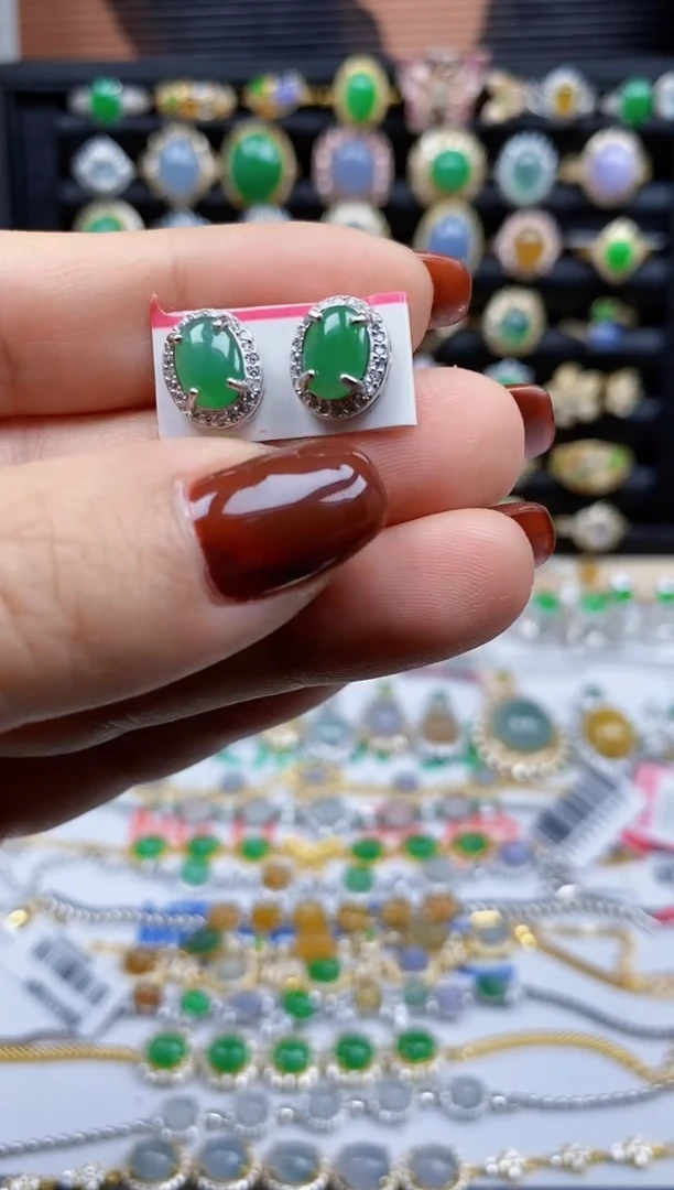 银S925镶嵌戒指翡翠9354