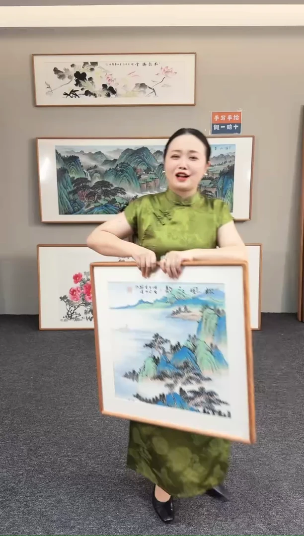 国画松风江韵60*60斗方作品