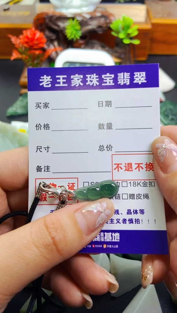 【闪购商品】翡翠颈饰未镶嵌四季豆