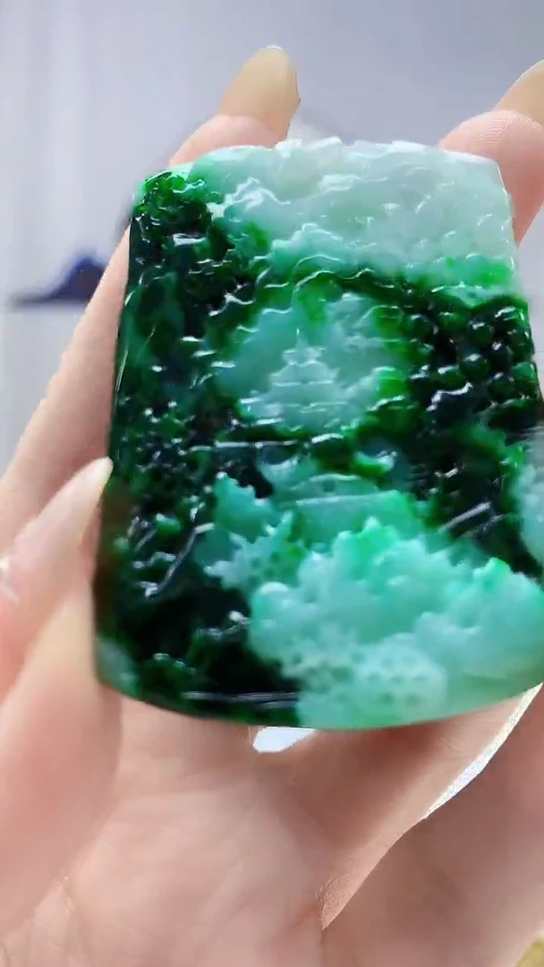 定制翡翠未镶嵌4852DD-毛货挂件157