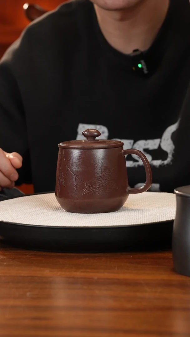 【闪购商品】紫砂茶杯石红知足常乐2652