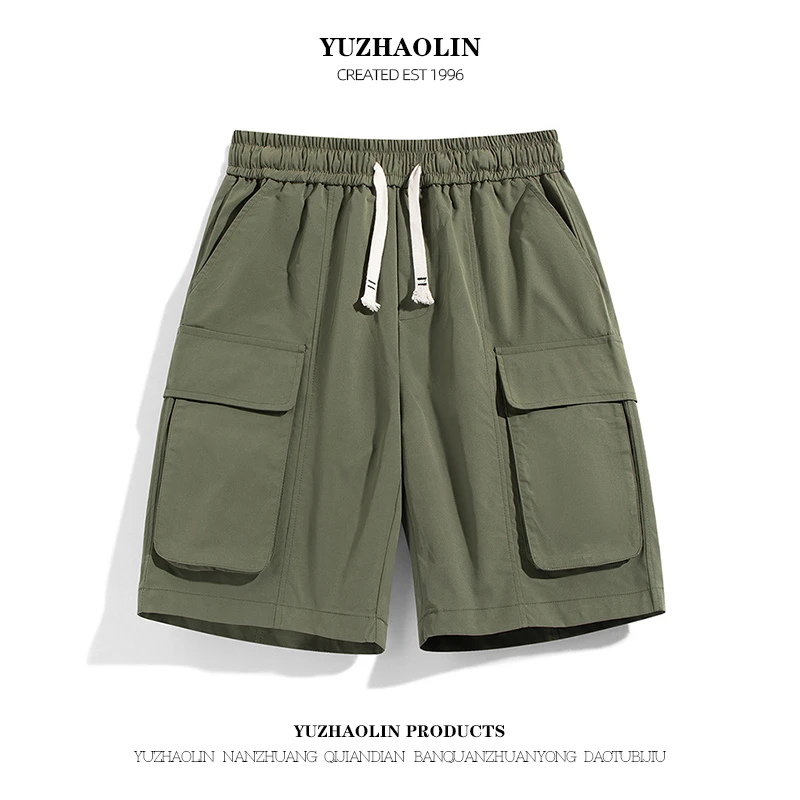 山系工装短裤男士运动宽松直筒五分裤男生痞帅美式潮牌休闲中裤