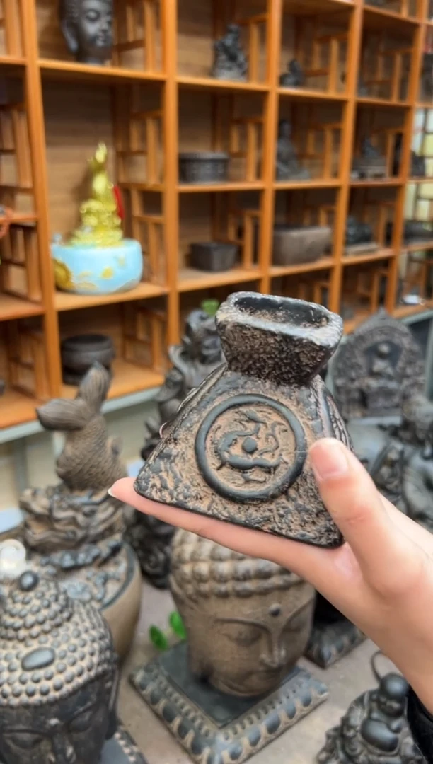 陶土【火山泥】四灵烛台