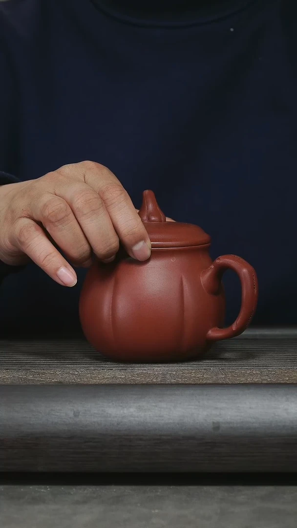 【闪购商品】紫砂茶杯朱泥南瓜杯@@GB01565