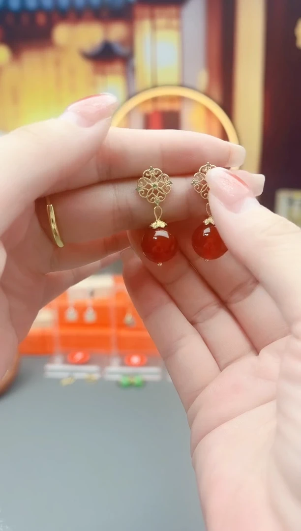 未镶嵌耳钉玛瑙/玉髓710