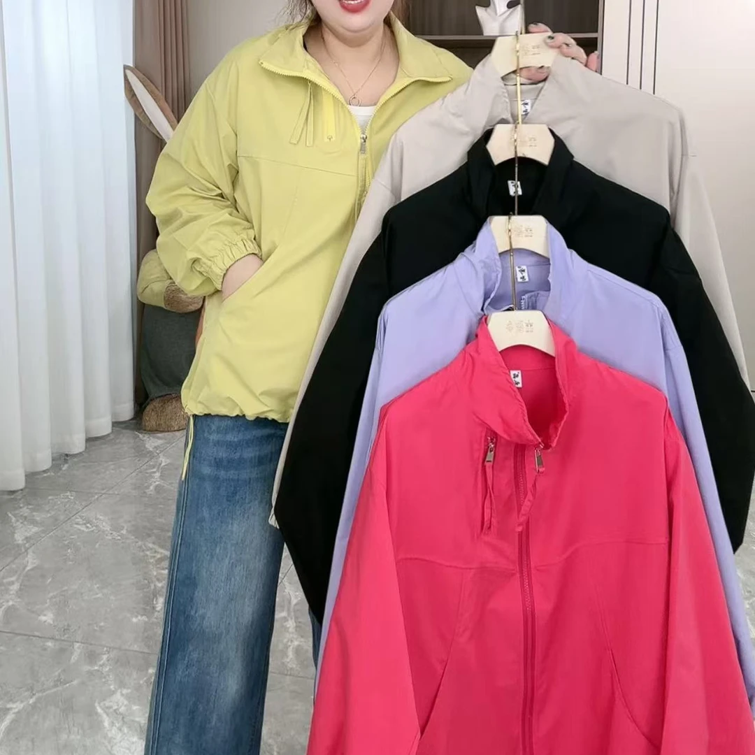 8910新款糖果色翻领冲锋衣外套