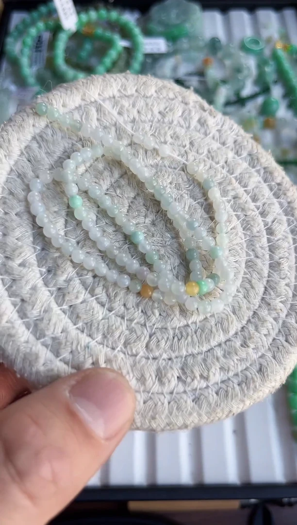 散珠翡翠翡翠小米珠110颗