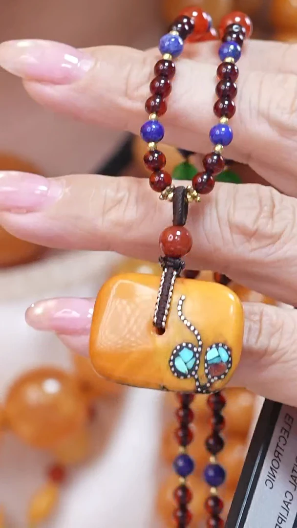 蜜蜡颈饰未镶嵌3136天然蜜蜡珠宝奇石云端妖孽全部保真