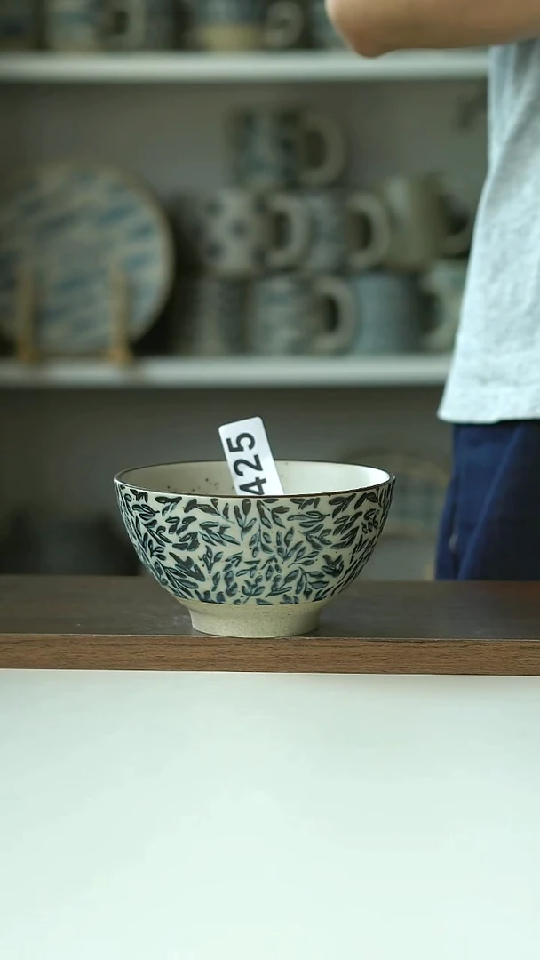 425微瑕青花米饭碗@4-2@