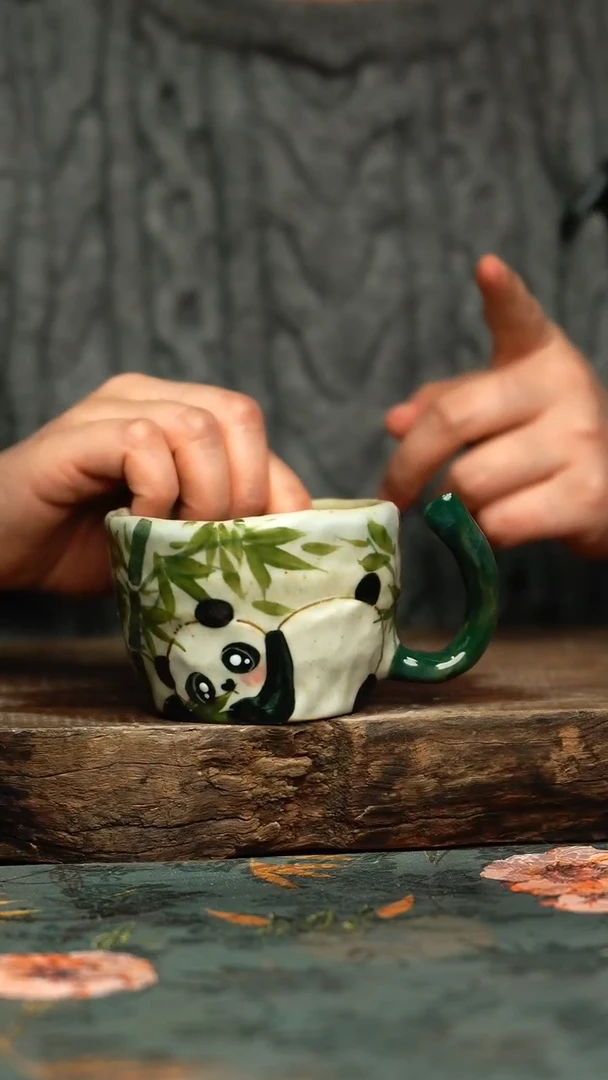 【闪购商品】杯杯釉下彩手工手绘同款陶器