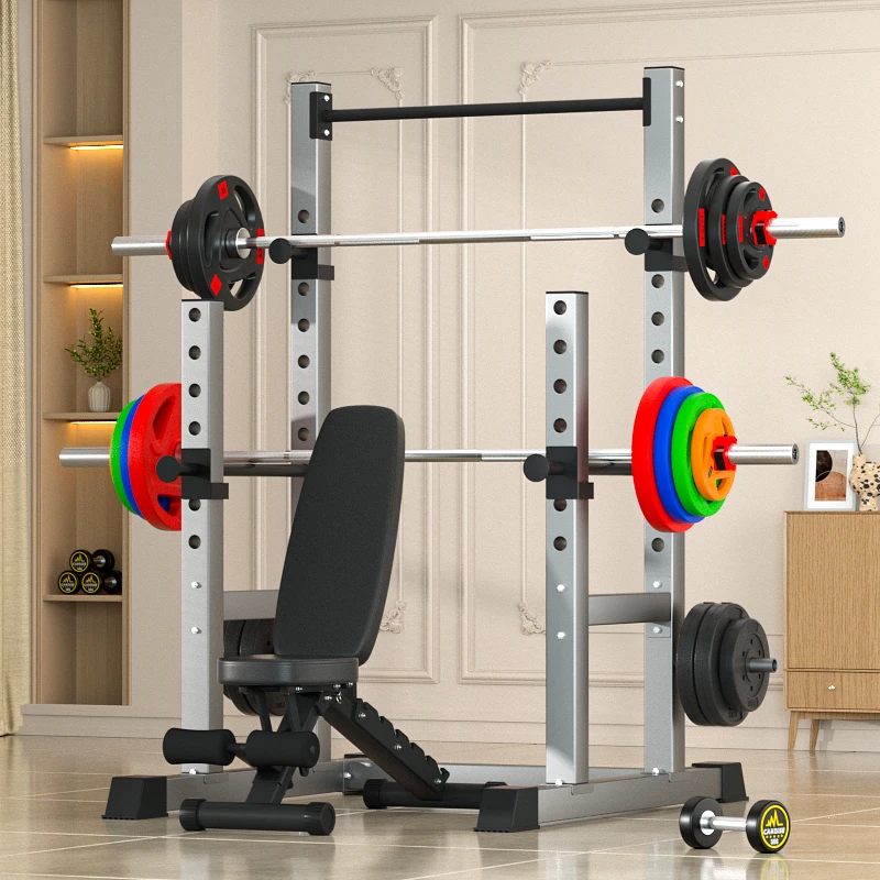 爱宸多功能家用杠铃深蹲架引体向上卧推架龙门架综合健身训练器材
