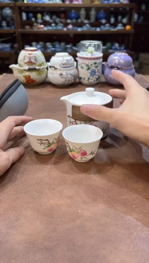 真的很便宜超好看会开片的旅行茶具