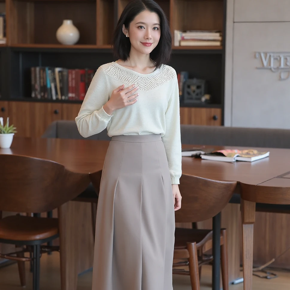 【籽言专属】镂空竖条纹宽松毛衣慵懒风文艺温柔上衣KT10302